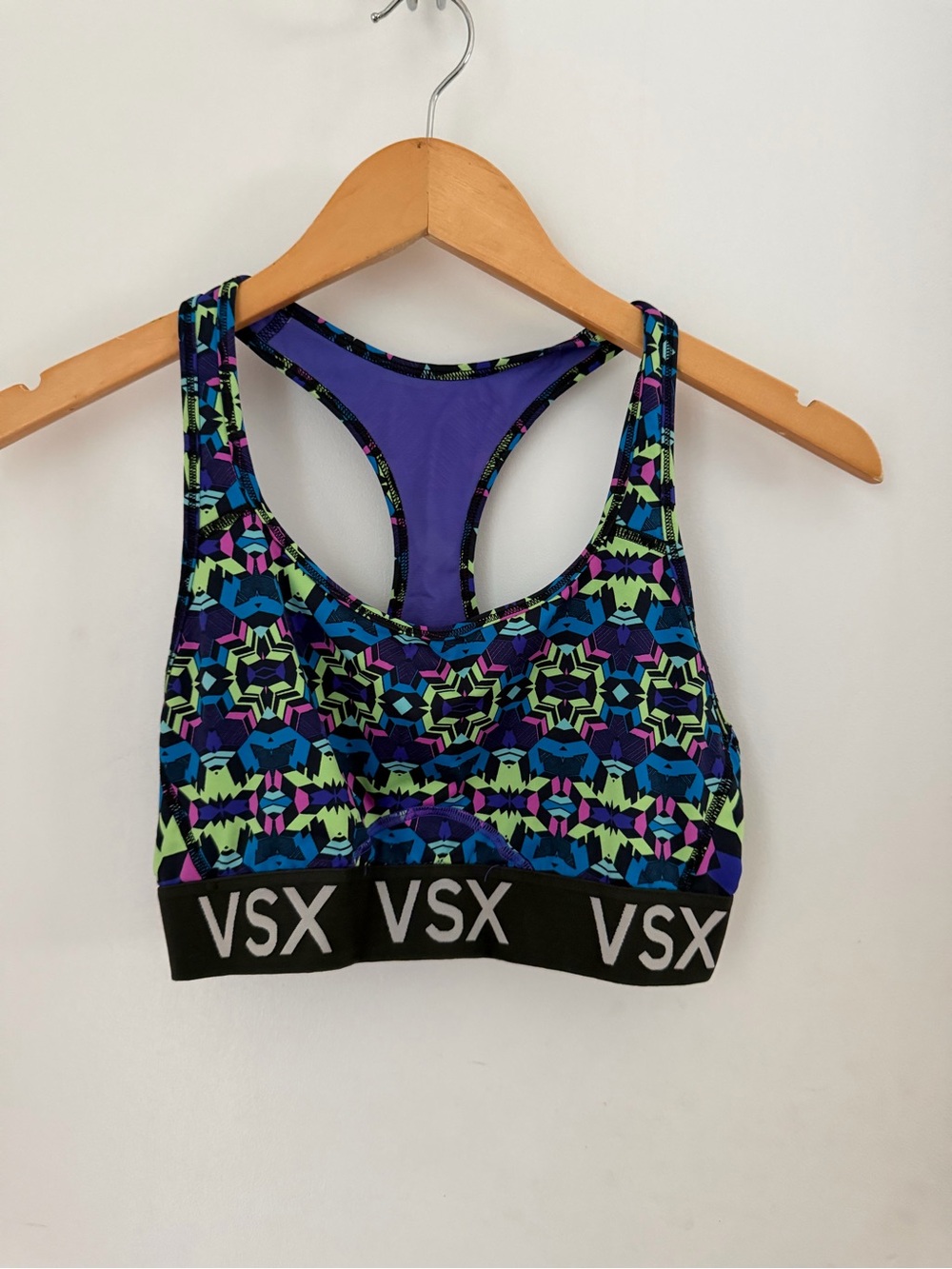 Victoria's Secret VSX Racerback Colorful Sports Bra Wireless Medium
